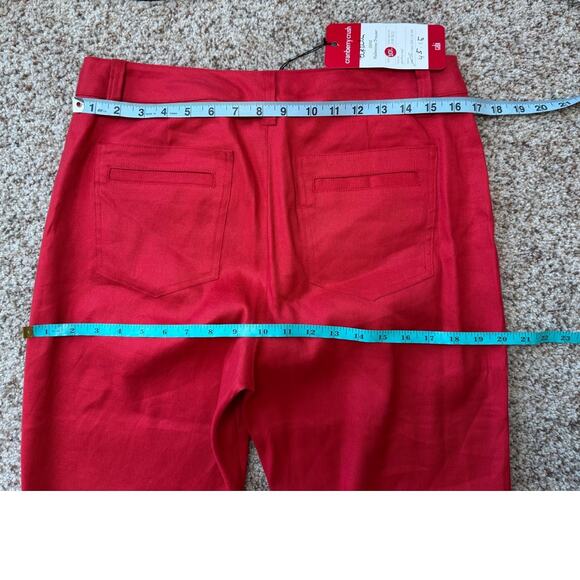 CABI Womans Jeans/Pants, Valentine Trouser, Perfect Red, 10 LONG/TALL, Linen - Picture 5 of 11